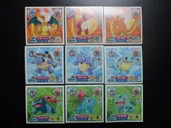 Pokemon Amada ADV Sticker x9 Charizard Blastoise Venusaur Evolutions #5071 - Image 1
