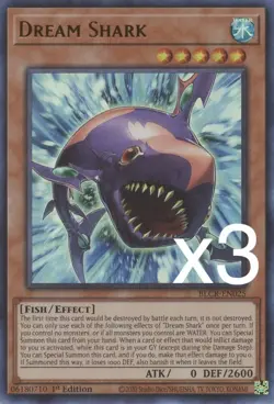 3X Yugioh Dream Shark BLCR-EN025 Ultra Rare 1st Edition NM - Image 1