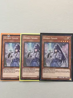 Yugioh 3x Denko Sekka BLLR-EN052 2 NM 1 Damage - Image 1