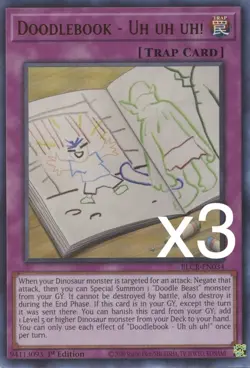 3X Yugioh Doodlebook - Uh uh uh! BLCR-EN034 Ultra Rare 1st Edition NM - Image 1