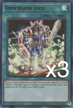 3X Yugioh Dimension Dice BLCR-EN006 Ultra Rare 1st Edition NM - Image 1
