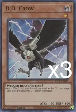 3X Yugioh D.D. Crow BLCR-EN077 Ultra Rare 1st Edition NM - Image 1