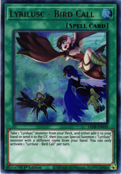 Yugioh! Lyrilusc - Bird Call - LED8-EN039 - Ultra Rare - 1st Edition MINT - Image 1