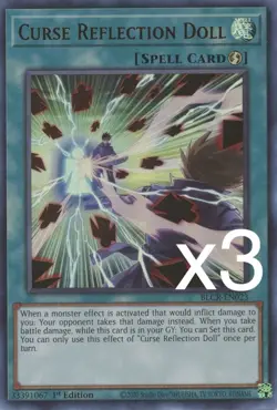 3X Yugioh Curse Reflection Doll BLCR-EN023 Ultra Rare 1st Edition NM - Image 1