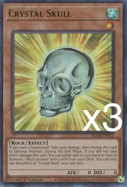 3X Yugioh Crystal Skull BLCR-EN022 Ultra Rare 1st Edition NM - Image 1