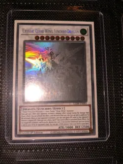 YuGiOh Crystal Clear Wing Synchro Dragon LED8-EN005 Ghost Rare 1st Edition - Image 1