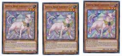 3X Yugioh Crystal Beast Amethyst Cat BLCR-EN048 Ultra Rare 1st Edition NM - Image 1