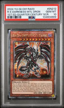 Red-Eyes Darkness Metal Dragon Yugioh 2024 RA03-EN212 QCR 1st Edition PSA 10 - Image 1