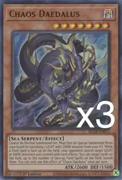3X Yugioh Chaos Daedalus BLCR-EN071 Ultra Rare 1st Edition NM - Image 1