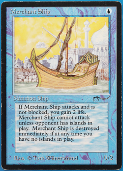Merchant Ship Arabian Nights HEAVILY PLD (Reserved List MTG Magic Card) (498490) - Image 1