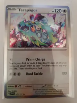 161/191 TERAPAGOS REVERSE HOLO SURGING SPARKS POKEMON CARD + Bonus Card - Image 1