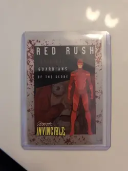 SDCC 2025 Invincible RED RUSH Blood Splatter Promo Card LIMITED To 100 Keepsake - Image 1
