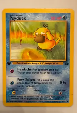 Psyduck 1st Edition 53/62 Fossil Set, Vintage Very Rare Pokemon Card - Image 3