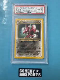 2001 Pokemon Scizor Wizards Black Star PROMO League #33 Card PSA 10 GEM MINT - Image 1