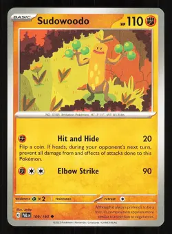 Sudowoodo 109/193 Regular NM Pokemon TCG Scarlet & Violet Paldea Evolved PAL - Image 1