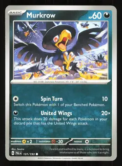 Murkrow 131/193 Regular NM Pokemon TCG Scarlet & Violet Paldea Evolved PAL - Image 1