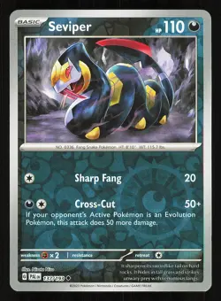 Seviper 137/193 Reverse Holo NM Pokemon TCG Scarlet & Violet Paldea Evolved PAL - Image 1
