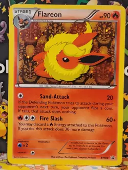 Pokemon Black And White Flareon BW88 Black Star Promo With Holo Swirl LP - Image 1