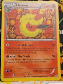 Pokemon Black And White Flareon BW88 Black Star Promo With Holo Swirl LP - Image 4
