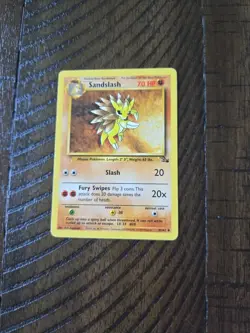 1999 Pokemon TCG Fossil Sandslash Uncommon 41/62 - Image 1