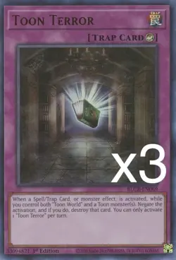 3X Yugioh Toon Terror BLCR-EN069 Ultra Rare 1st Edition NM - Image 1