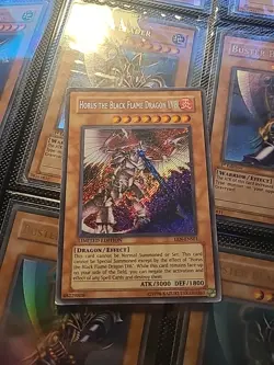Yugioh Horus the Black Flame Dragon LV8 EEN-ENSE1 Limited Ed. Secret Rare - Image 1