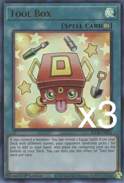 3X Yugioh Tool Box BLCR-EN021 Ultra Rare 1st Edition NM - Image 1