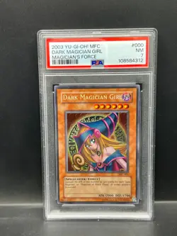 Yugioh PSA 7 NM Dark Magician Girl MFC-000 Secret Rare Unlimited 2003 S#4312 - Image 1