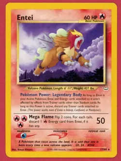 Entei Non-Holo 17/64 Neo Revelation Unlimited Pokemon Card - NM - Image 1