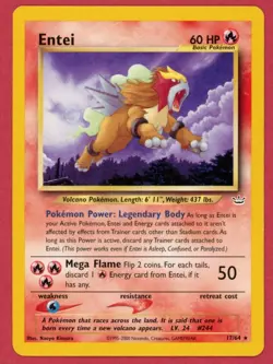 Entei Non-Holo 17/64 Neo Revelation Unlimited Pokemon Card - NM - Image 3