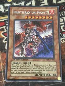 YUGIOH! Horus The Black Flame Dragon LV8 EEN-ENSE1 Secret Rare NM - Image 1