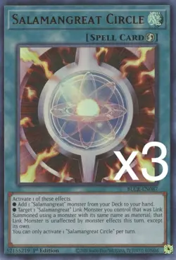 3X Yugioh Salamangreat Circle BLCR-EN087 Ultra Rare 1st Edition NM - Image 1