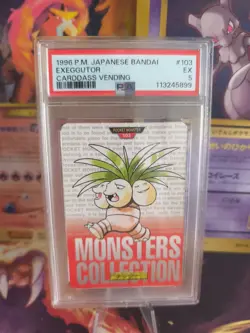 Pokemon Card Kokowei Exeggutor Monsters Collection 1996 Carddass Japanese PSA 5 - Image 1
