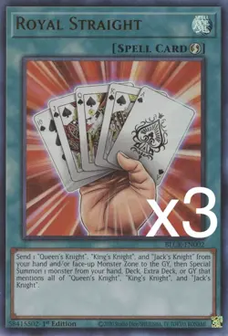 3X Yugioh Royal Straight BLCR-EN002 Ultra Rare 1st Edition NM - Image 1