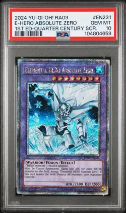 Elemental HERO Absolute Zero Yugioh 2024 RA03-EN231 QCR 1st Edition PSA 10 - Image 1