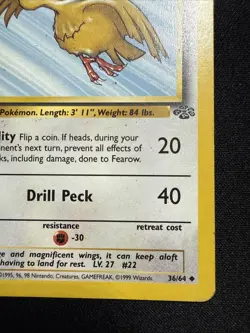 Pokemon TCG Jungle Fearow Card 36/64 Regular - Image 5