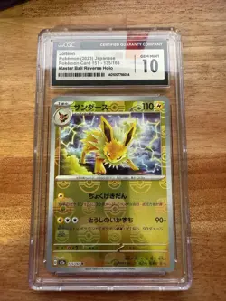 Jolteon Master Ball 135/165 CGC Pristine 10 Pokemon Card 151 Japanese Edition - Image 1
