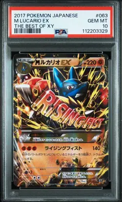 PSA 10 M Lucario EX 063 Japanese XY Rare Holo Pokemon Card Collector Item - Image 1
