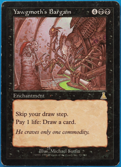 Yawgmoth's Bargain Urza's Destiny HEAVILY PLD (Rare Reserved List Card) 498599 - Image 1
