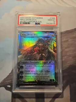 2024 MTG SECRET LAIR DROP FOIL #1585 MIKU, DIVINE DIVA PSA 10 - Image 1
