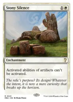 MTG English Stony Silence (White Border) NM Normal Mystery Booster 2 - Image 1