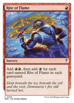 MTG English Rite of Flame (White Border) NM Normal Mystery Booster 2 - Image 1