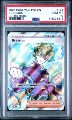 2025 Pokemon Prismatic Evolutions Brassius Full Art 135/131 PSA 10 Gem Mint - Image 1