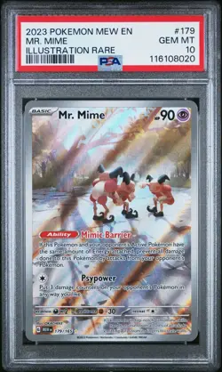 2023 POKEMON MEW EN-151 ILLUSTRATION RARE #179 MR. MIME PSA 10 - Image 1