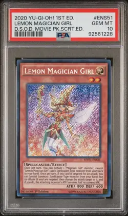 Lemon Magician Girl Yugioh 2020 MVP1-ENS51 Secret Rare 1st Edition PSA 10 - Image 1