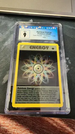 CGC 9 Rainbow Energy (1st Ed.) Team Rocket 17/82 Holo Pokemon Card B6 - Image 1