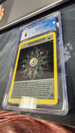 CGC 9 Rainbow Energy (1st Ed.) Team Rocket 17/82 Holo Pokemon Card B6 - Image 2