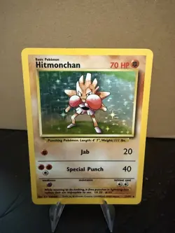 Pokemon TCG Hitmonchan Base Set Holo Rare Card 7/102 - Image 1