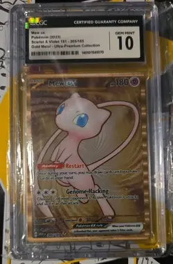 CGC 10 GEM MINT Mew Ex 205/165 Gold METAL 151 UPC PROMO Pokemon Card - Image 1