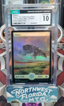 Graded MTG Card - CGC Gem Mint 10 - BRO - Plains (Foil) Full Art Card #279 - Image 1